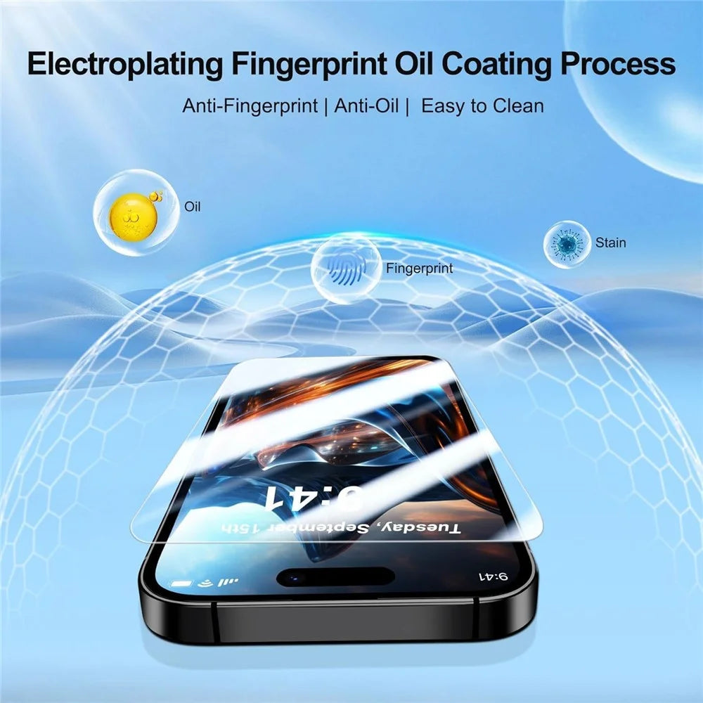 2Pcs For iPhone 18 Pro Screen Protector 2.5D Arc Edge High Clarity Tempered Glass Film with Camera Lens Film - Transparent - 2