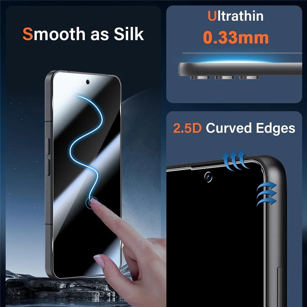 2Pcs For iPhone 18 Pro Screen Protector 2.5D Arc Edge High Clarity Tempered Glass Film with Camera Lens Film - Transparent - 3
