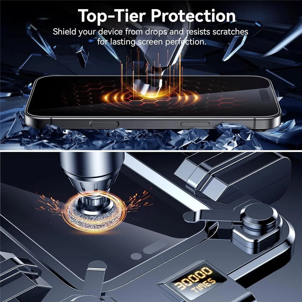 2Pcs For iPhone 18 Pro Max Screen Protector 2.5D Arc Edge High Clarity Tempered Glass Film with Camera Lens Film - Transparent - 4