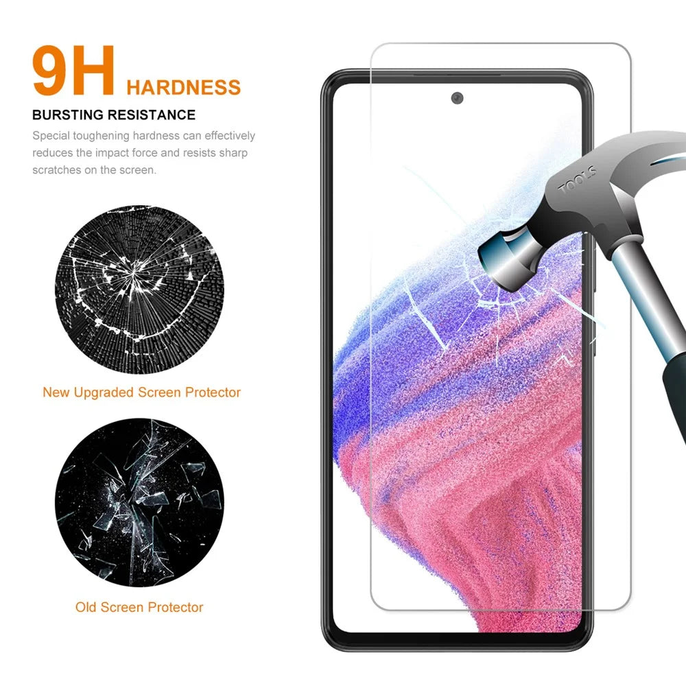 ENKAY HAT PRINCE 2Pcs / Pack Full Glue Screen Protector for Samsung Galaxy A54 5G, HD Clear 2.5D Arc Edge 0.26mm 9H Hardness Anti-Shatter Tempered Glass Film - 2