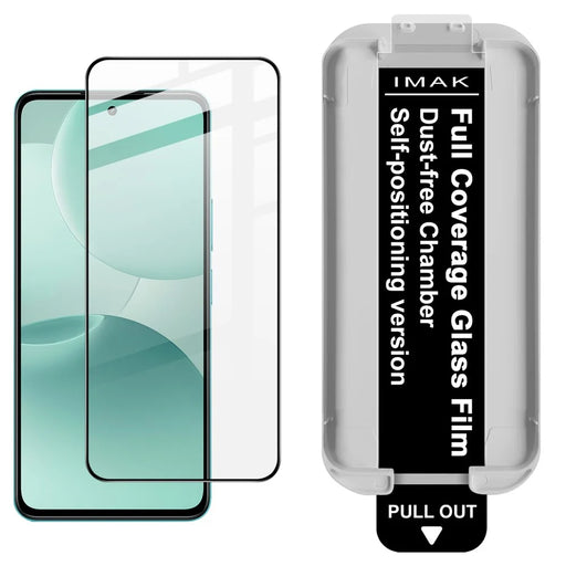 IMAK Tempered Glass For OnePlus Nord CE6 Lite 5G  /  Realme P4x 5G Full Screen Protector Full Glue Film with Dust-free Installation Tool - Black - 1