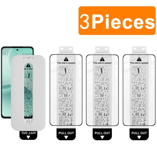 IMAK 3Pcs For OnePlus Nord CE6 Lite 5G  /  Realme P4x 5G Tempered Glass Full Screen Protector Full Glue Film with Dust-free Installation Tool - Black - 1