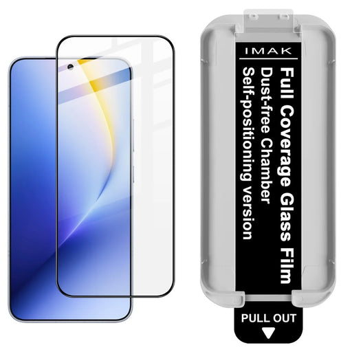 IMAK Tempered Glass For Honor Win Turbo 5G Full Screen Protector Full Glue Film with Dust-free Installation Tool - Black - 1