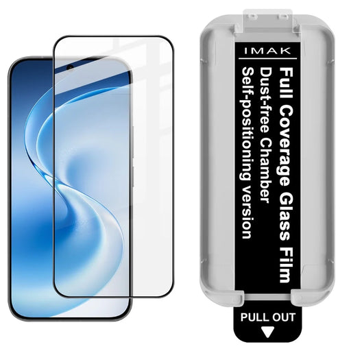 IMAK Tempered Glass For vivo S60 5G  /  S60 Vitality Full Screen Protector Full Glue Film with Dust-free Installation Tool - Black - 1