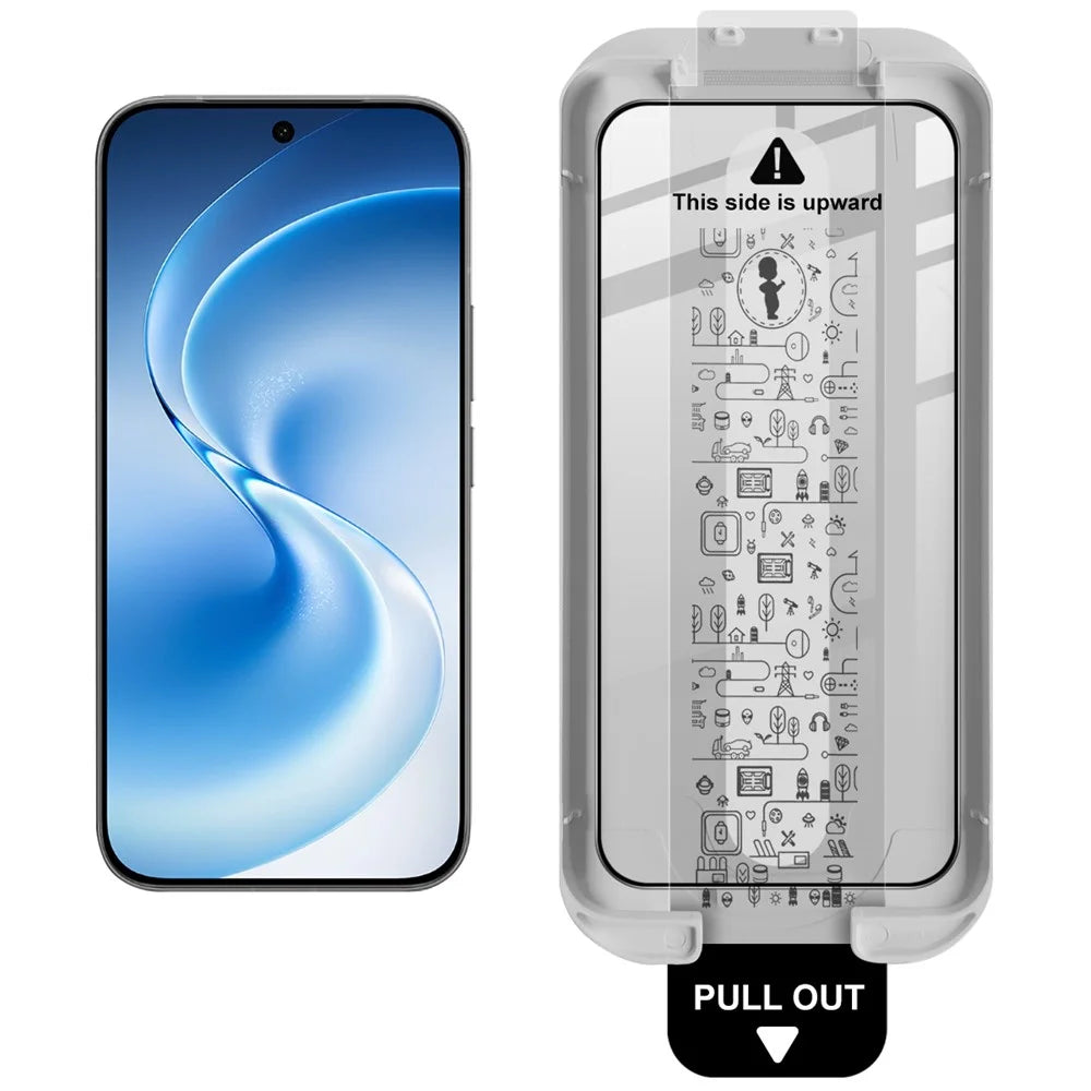 IMAK Tempered Glass For vivo S60 5G  /  S60 Vitality Full Screen Protector Full Glue Film with Dust-free Installation Tool - Black - 3