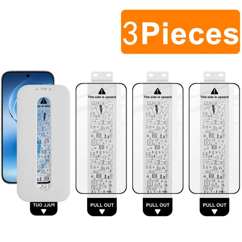 IMAK 3Pcs For vivo S60 5G  /  S60 Vitality Tempered Glass Full Screen Protector Full Glue Film with Dust-free Installation Tool - Black - 1