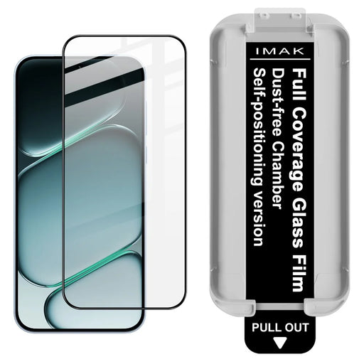 IMAK Tempered Glass For OnePlus Nord CE6 5G Full Screen Protector Full Glue Film with Dust-free Installation Tool - Black - 1