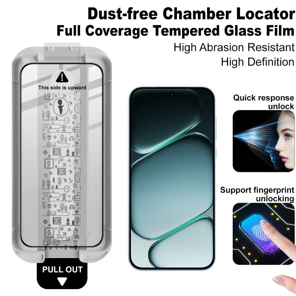 IMAK Tempered Glass For OnePlus Nord CE6 5G Full Screen Protector Full Glue Film with Dust-free Installation Tool - Black - 3