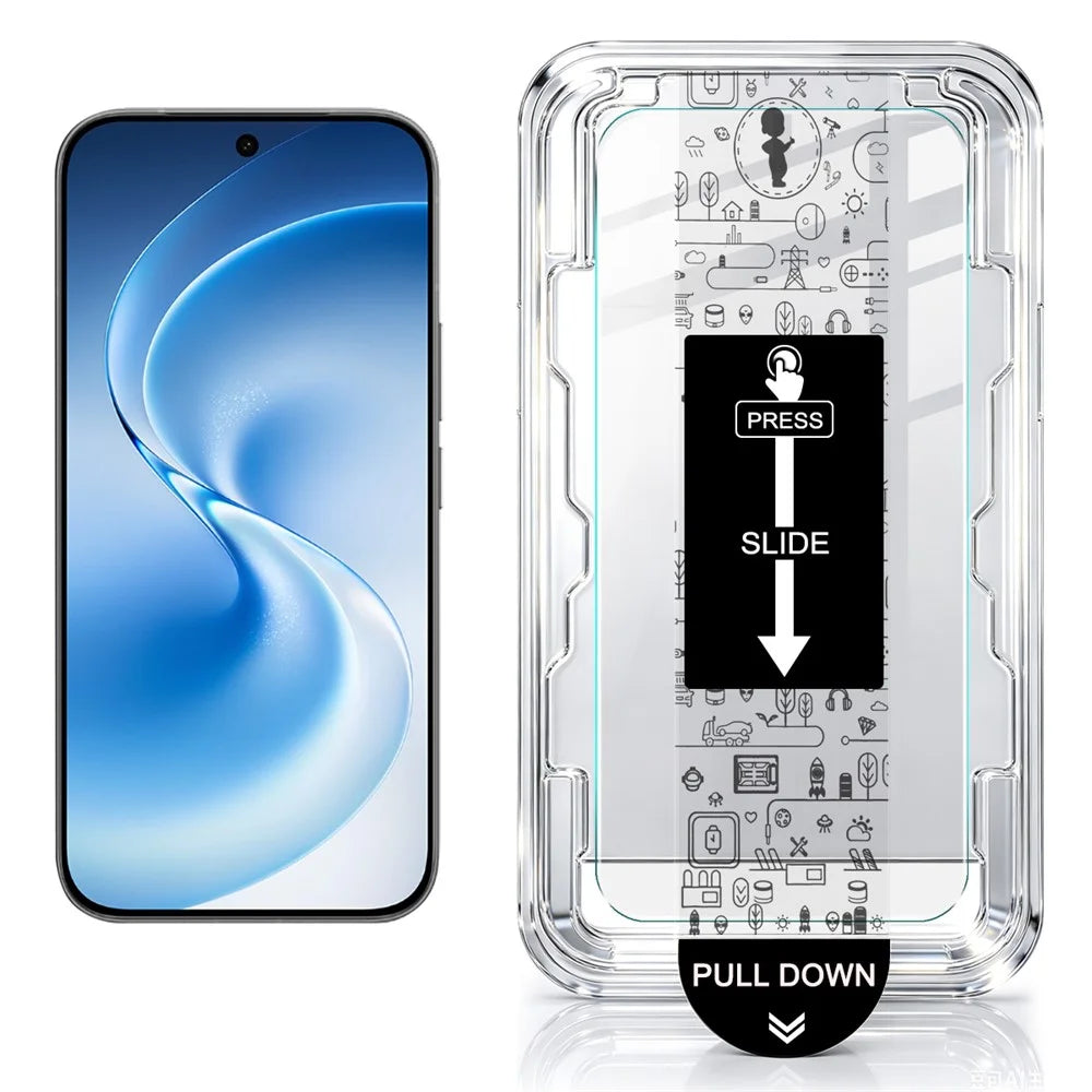 IMAK H Series For vivo S60 5G  /  S60 Vitality Tempered Glass Screen Protector Easy Installation Film with Auto Dust-Remove Tool - Transparent Kit (NOT Complete Covering) (Fingerprint Unlock) - 2