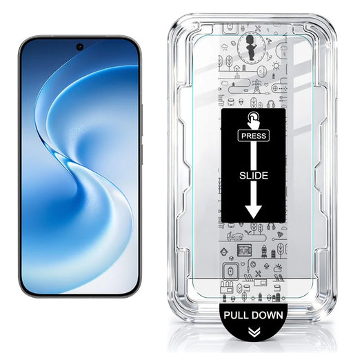 IMAK H Series For vivo S60 5G  /  S60 Vitality Tempered Glass Screen Protector Easy Installation Film with Auto Dust-Remove Tool - Transparent Kit (NOT Complete Covering) (Fingerprint Unlock) - 2