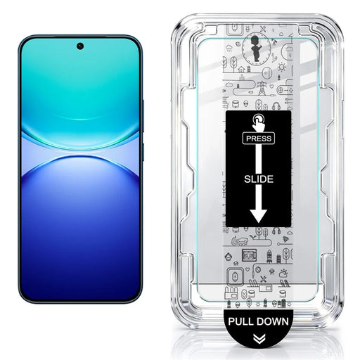 IMAK H Series For vivo Y600 Turbo 5G Tempered Glass Screen Protector Easy Installation Film with Auto Dust-Remove Tool - Transparent Kit (NOT Complete Covering) (Fingerprint Unlock) - 2