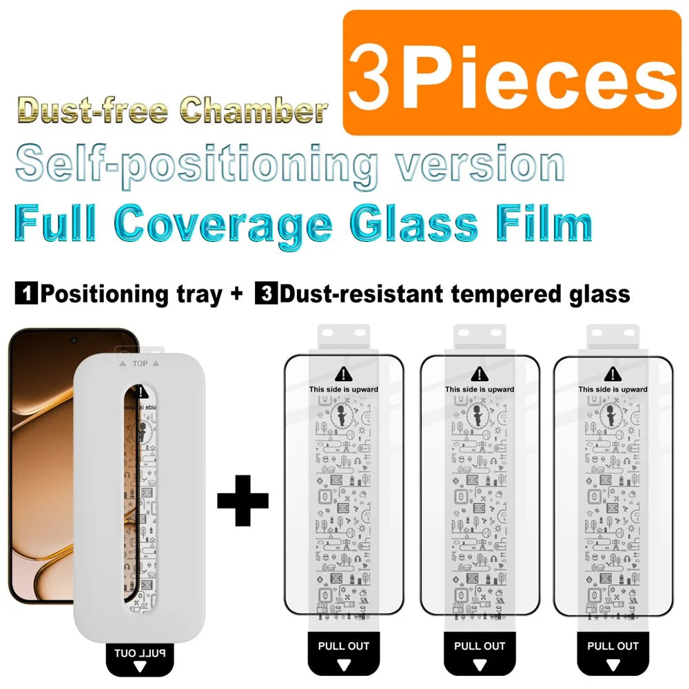 IMAK 3Pcs Tempered Glass For OnePlus Turbo 6X Pro 5G Full Screen Protector Full Glue Film with Dust-free Installation Tool (Fingerprint Unlock) - Black - 4
