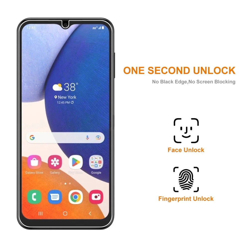 ENKAY HAT PRINCE for Samsung Galaxy A14 5G / A14 4G Anti-fingerprint Tempered Glass Film 2.5D Arc Edge 0.26mm 9H HD Clear Screen Protector - 3