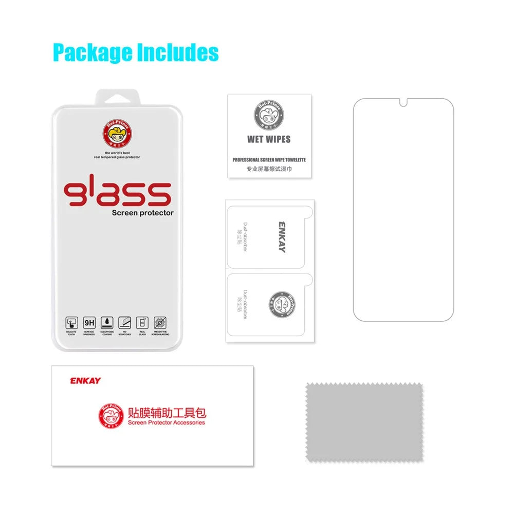 ENKAY HAT PRINCE for Samsung Galaxy A14 5G / A14 4G Anti-fingerprint Tempered Glass Film 2.5D Arc Edge 0.26mm 9H HD Clear Screen Protector - 6