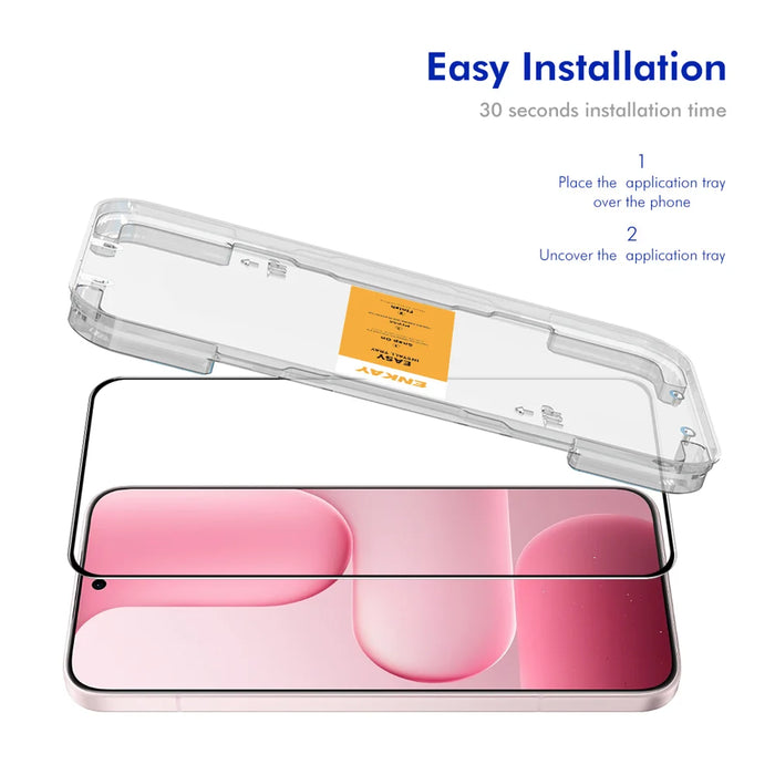 HAT PRINCE for Honor X6d 5G HD Clear Film ENKAY  Full Coverage Full Glue Tempered Glass Screen Protector with Installation Tool - Transparent - 2