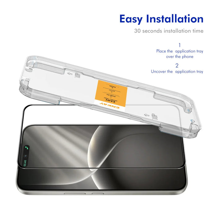 HAT PRINCE for TECNO Camon 50 4G HD Clear Film ENKAY  Full Coverage Full Glue Tempered Glass Screen Protector with Installation Tool - Transparent - 2