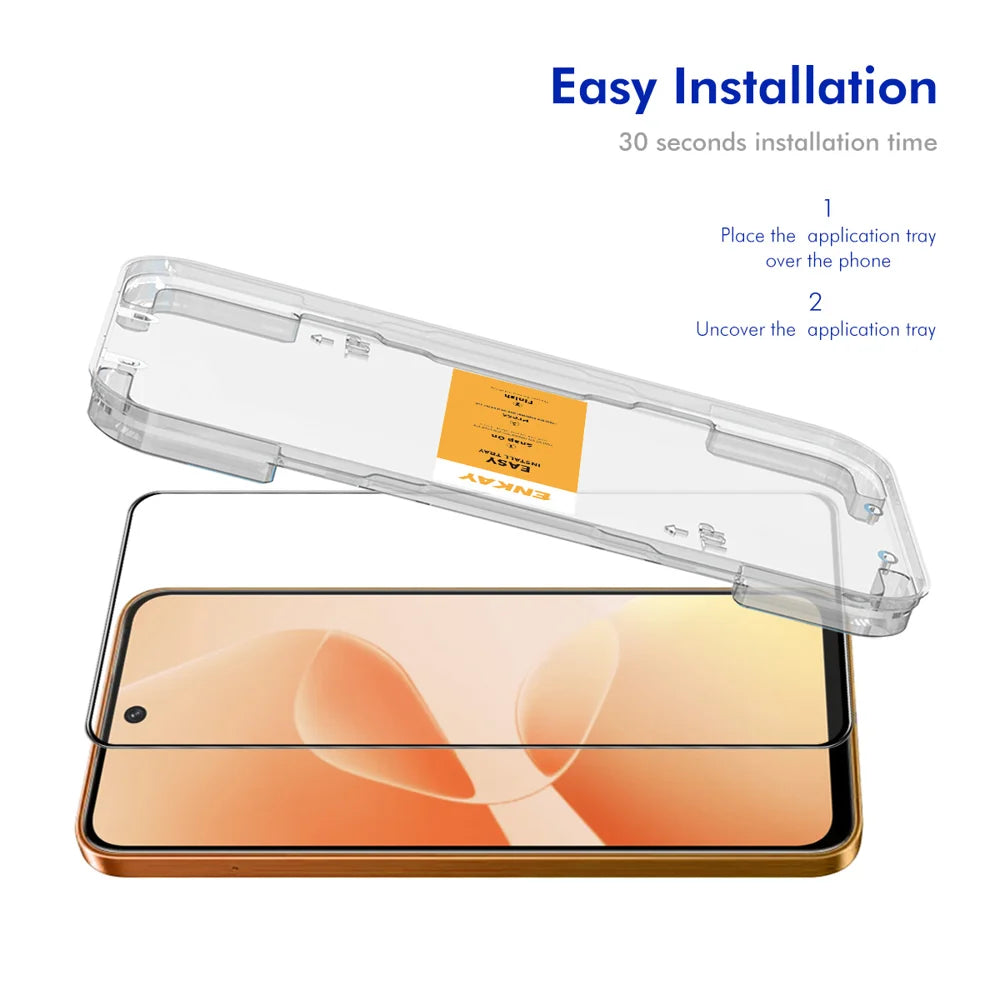 HAT PRINCE for Infinix Smart 20 4G HD Clear Film ENKAY  Full Coverage Full Glue Tempered Glass Screen Protector with Installation Tool - Transparent - 2