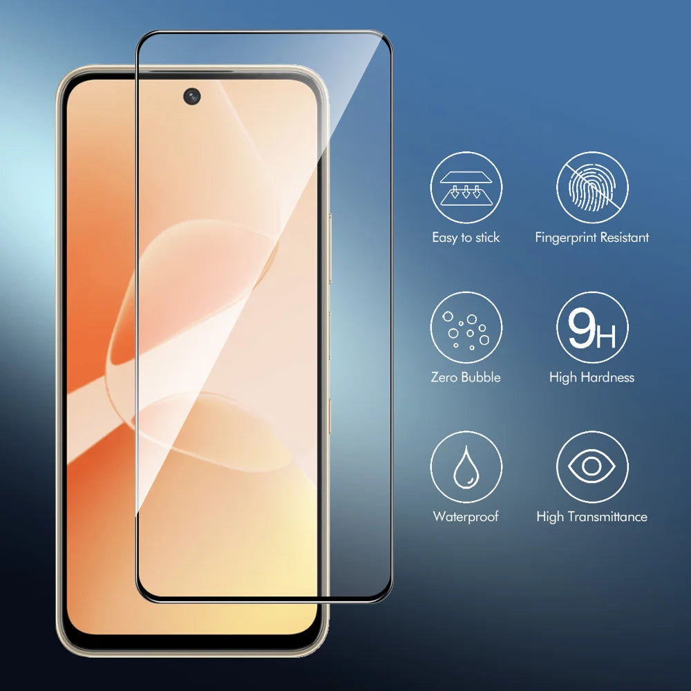HAT PRINCE for Infinix Smart 20 4G HD Clear Film ENKAY  Full Coverage Full Glue Tempered Glass Screen Protector with Installation Tool - Transparent - 3