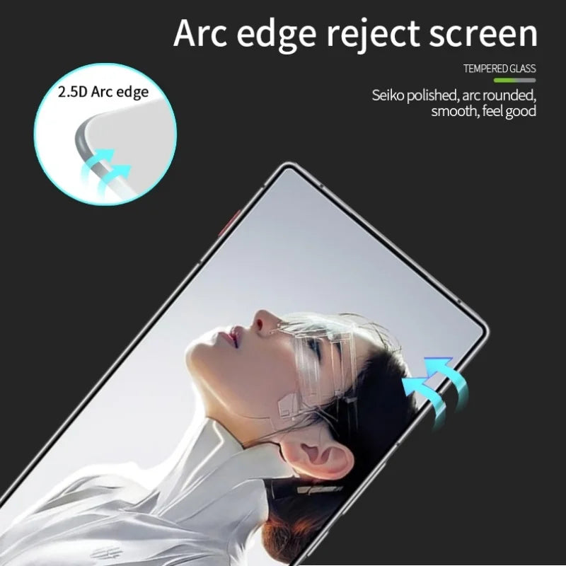 MOFI for ZTE nubia RedMagic 11 Air 5G Screen Protector 9H Full Glue Full Coverage High Aluminum-Silicon Glass Film - Black - 2