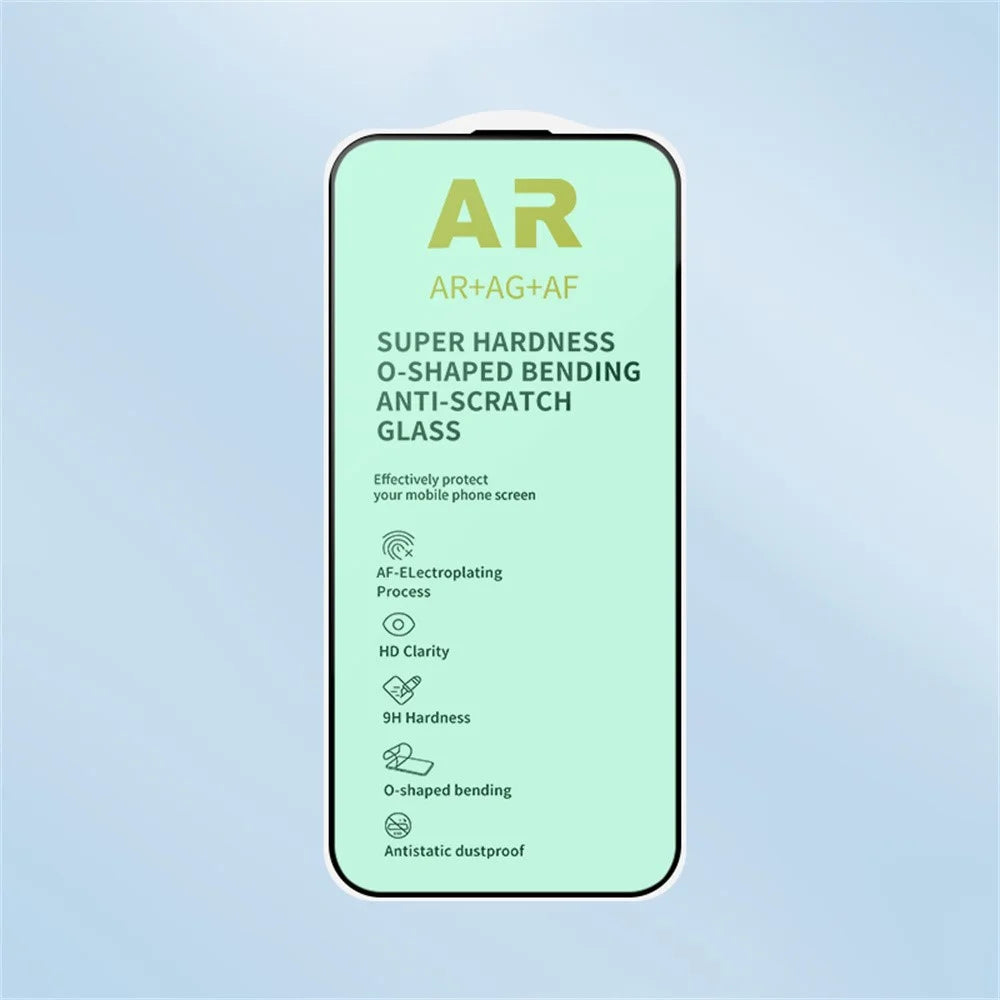 RURIHAI For iPhone 17 / 16 Pro Screen Protector AR Anti-Reflection High Aluminium-Silicon Glass Eye Protection Film - Transparent - 5