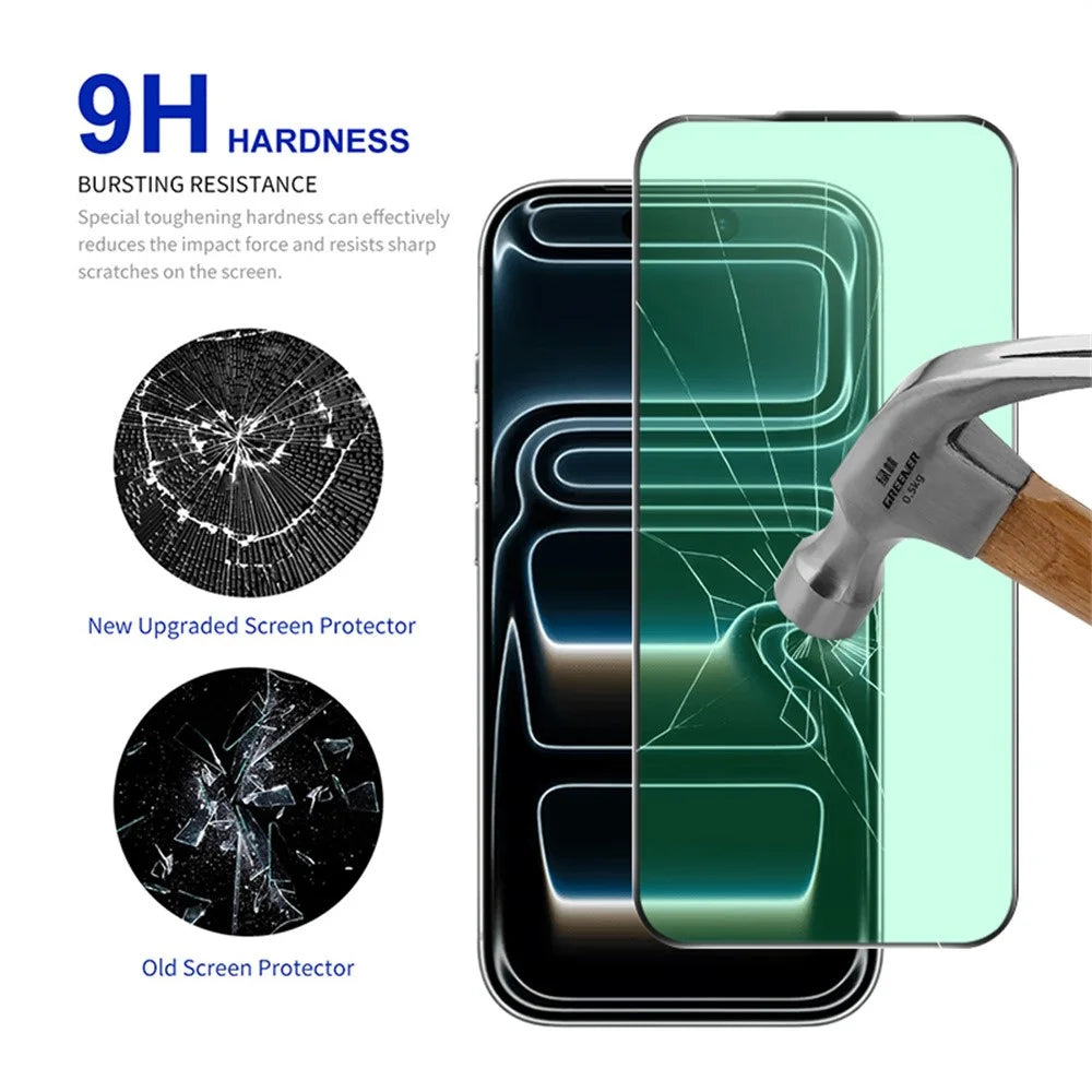 RURIHAI For iPhone 17 Pro Screen Protector AR Anti-Reflection High Aluminium-Silicon Glass Eye Protection Film - Transparent - 3