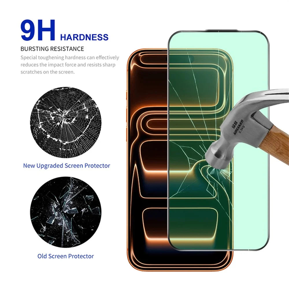 RURIHAI For iPhone 17 Pro Max Screen Protector AR Anti-Reflection High Aluminium-Silicon Glass Eye Protection Film - Transparent - 3