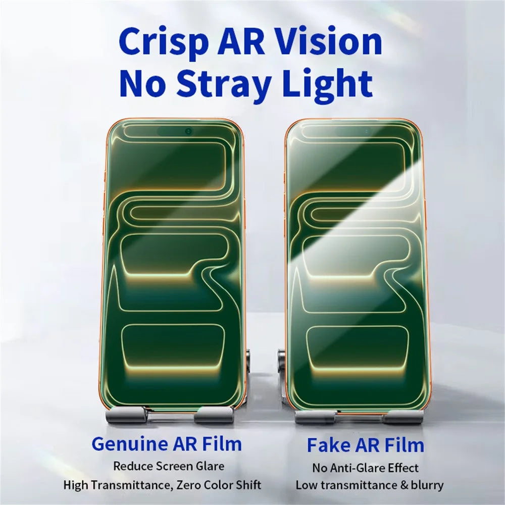RURIHAI For iPhone 17 Pro Max Screen Protector AR Anti-Reflection High Aluminium-Silicon Glass Eye Protection Film - Transparent - 6