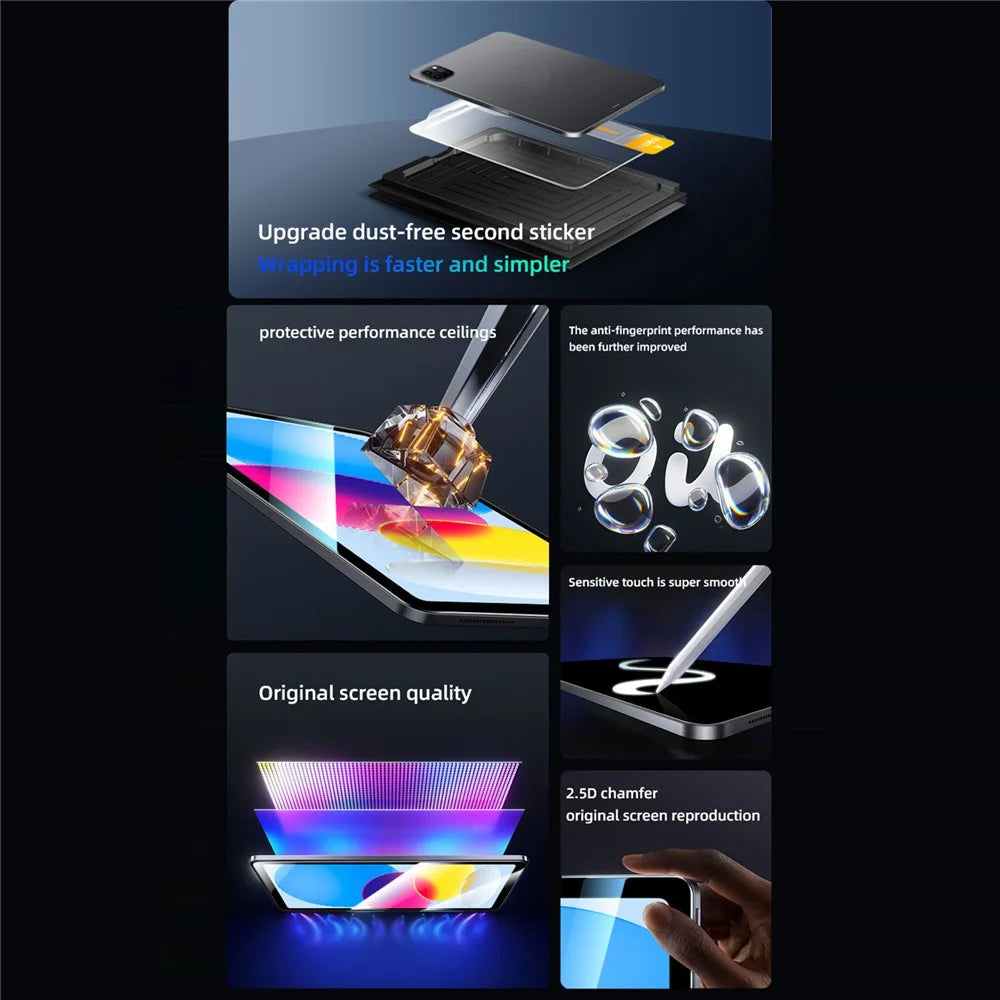 For iPad Pro 13 (2024)  /  (2025) HD Clear Full Screen Protector Tempered Glass Flim with Dust-free Installation Tool - Transparent - 3
