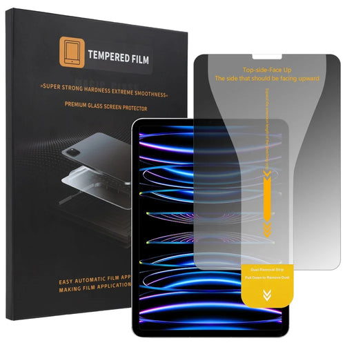For iPad Pro 12.9 (2018)  /  (2020)  /  (2021)  /  (2022) 26° Anti-Spy Full Screen Protector Tempered Glass Film with Dust-free Installation Tool - Black - 1