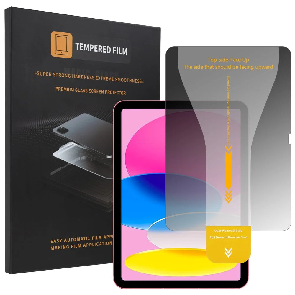 For iPad 10.9 (2022)  /  iPad (2025) 26° Anti-Spy Full Screen Protector Tempered Glass Film with Dust-free Installation Tool - Black - 1