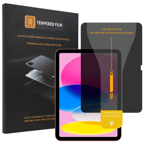 For iPad 10.9 (2022) / iPad (2025) Privacy Film High Aluminium-silicon Glass Anti-Spy Full Screen Protector with Dust-free Installation Tool - Black - 1