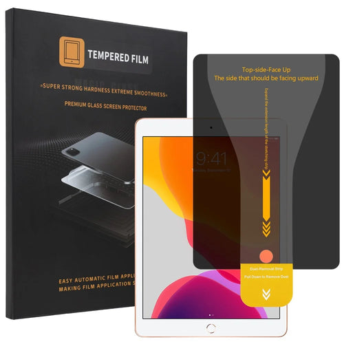 For iPad 10.2 (2019)  /  (2020)  /  (2021) Privacy Full Screen Protector Anti-Spy Tempered Glass Flim with Dust-free Installation Tool - Black - 1