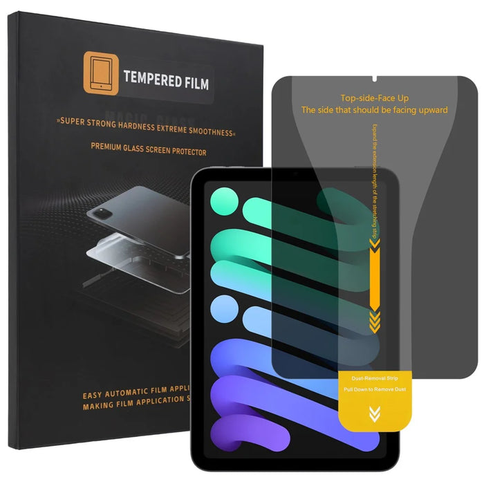 For iPad mini (2021)  /  (2024) Privacy Full Screen Protector Anti-Spy Tempered Glass Flim with Dust-free Installation Tool - Black - 1