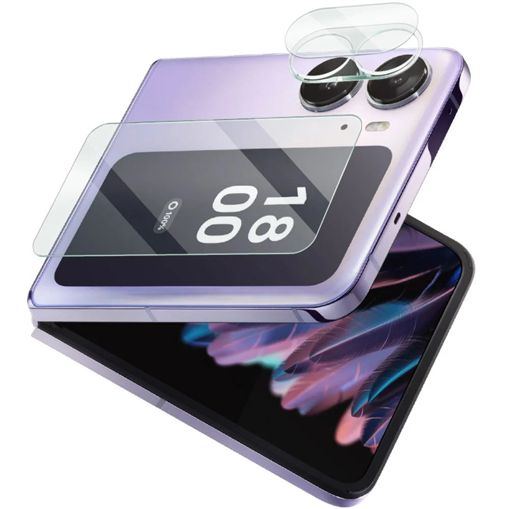 IMAK For Oppo Find N2 Flip 5G Tempered Glass Camera Lens Protector Scratch-proof Integrated Lens Film Set with Back Screen Film - 1