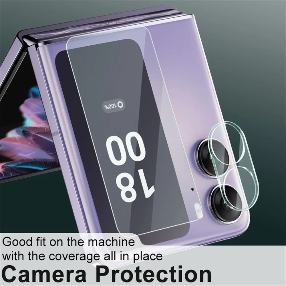 IMAK For Oppo Find N2 Flip 5G Tempered Glass Camera Lens Protector Scratch-proof Integrated Lens Film Set with Back Screen Film - 3