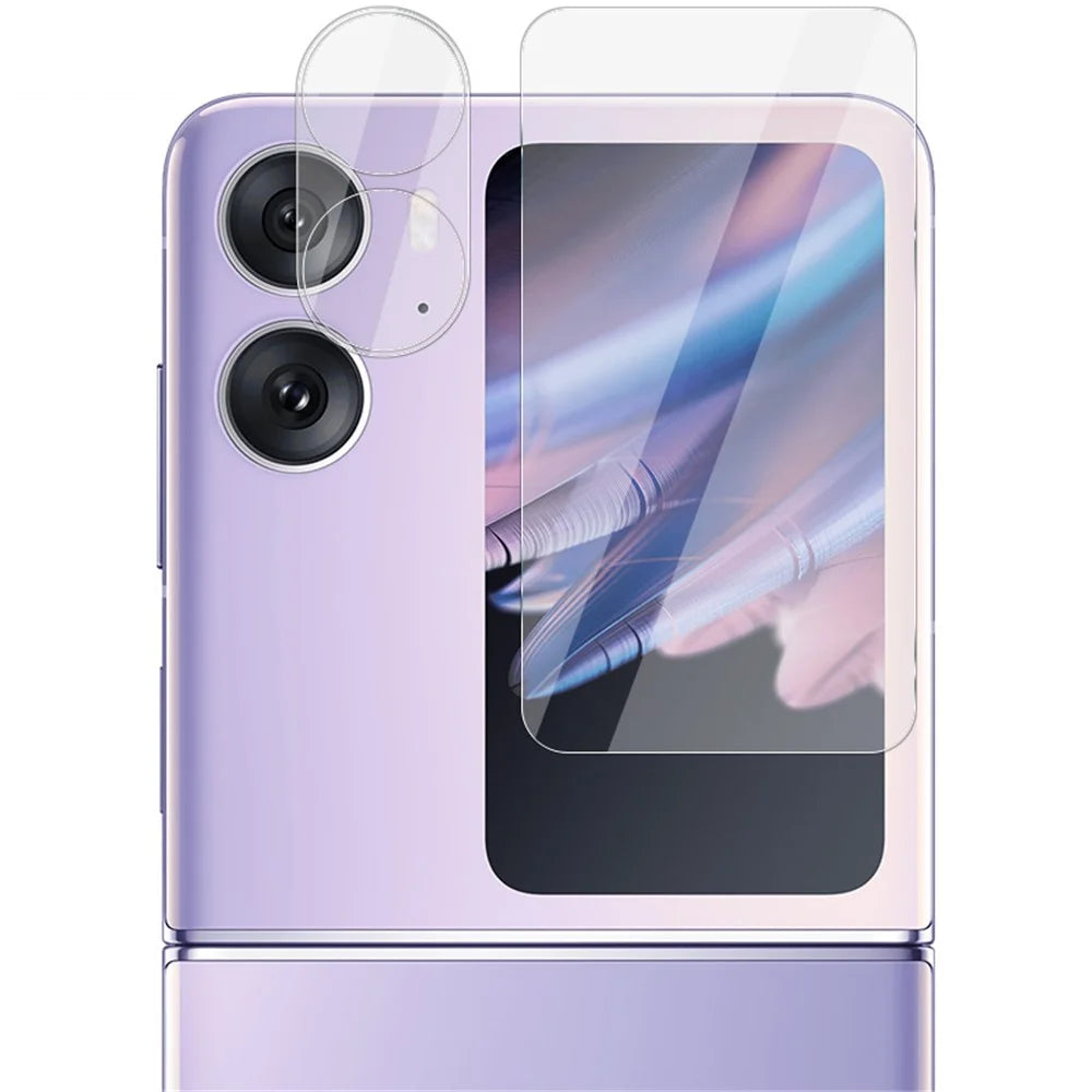 IMAK For Oppo Find N2 Flip 5G Tempered Glass Camera Lens Protector Scratch-proof Integrated Lens Film Set with Back Screen Film - 5