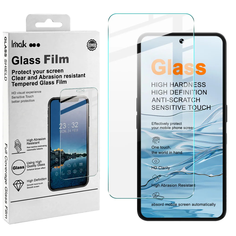 IMAK for Natural AI Phone H Series Screen Protector Tempered Glass Film (Not Complete Coverage) (Fingerprint Unlock) - Transparent - 2