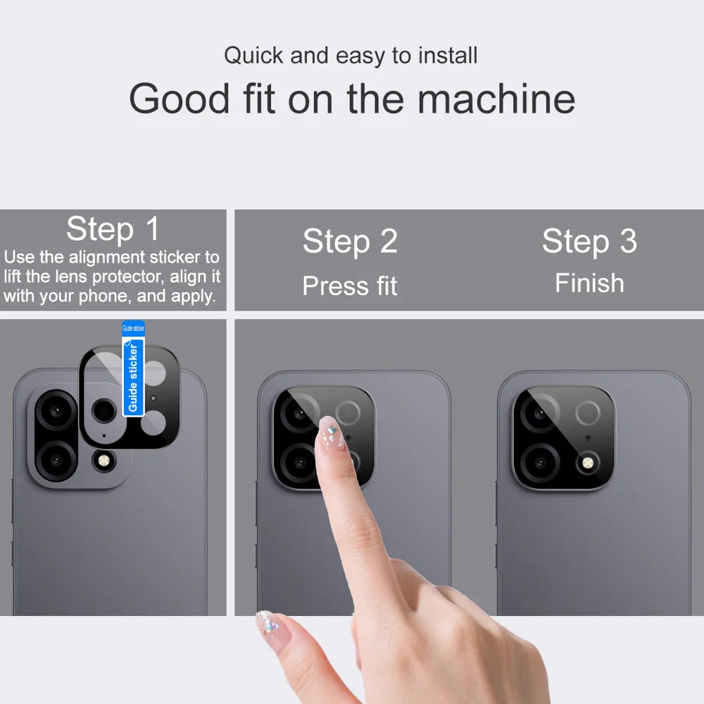 IMAK for OnePlus Turbo 6X Pro 5G Camera Lens Protector Tempered Glass HD Clear Full Cover Lens Film - Black - 3