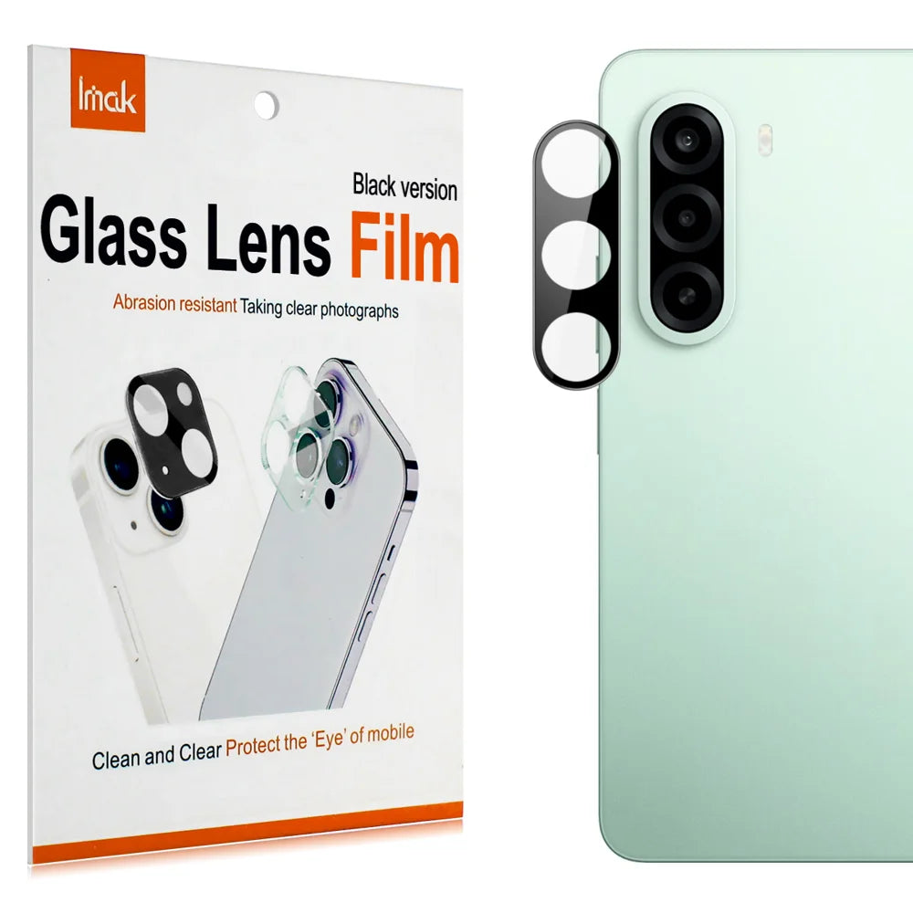 IMAK for OnePlus Nord CE6 Lite 5G / OnePlus Turbo 6X 5G / Realme P4x 5G (India) Camera Lens Protector Tempered Glass HD Clear Full Cover Lens Film - Black - 2