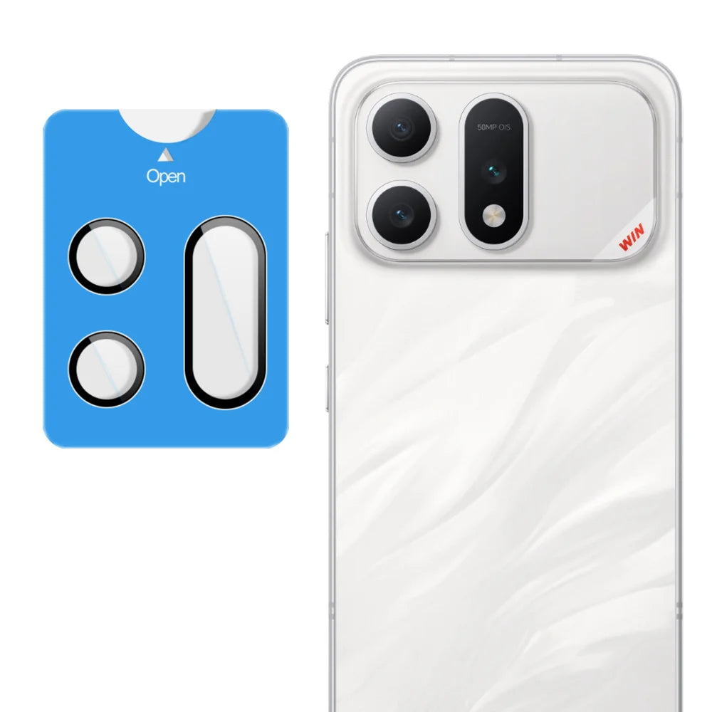 IMAK for Honor Win Turbo 5G Tempered Glass Camera Lens Protector with Self Positioning Frame (Complete Covering) - Transparent - 1