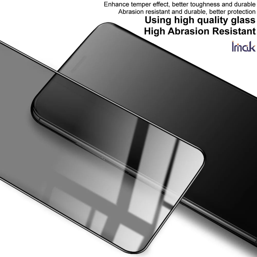 IMAK for Honor 600 5G / Honor 600 Pro 5G Privacy Screen Protector Anti Peep Full Cover Tempered Glass Film (Fingerprint Unlock) - Black - 3