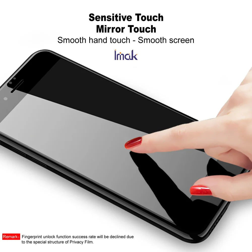 IMAK for Honor 600 5G / Honor 600 Pro 5G Privacy Screen Protector Anti Peep Full Cover Tempered Glass Film (Fingerprint Unlock) - Black - 4