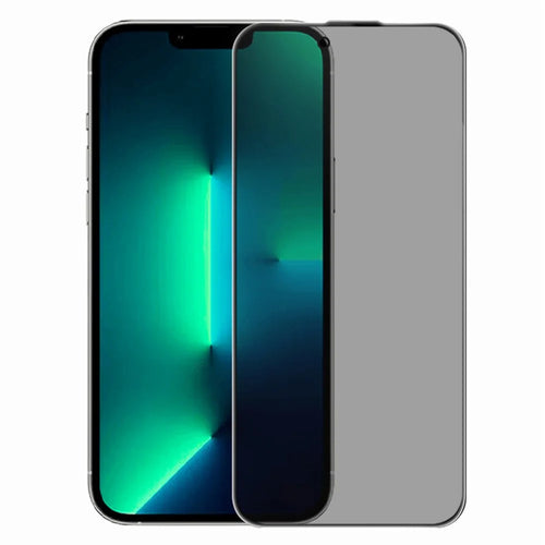 RURIHAI Privacy Screen Protector For iPhone 17e / 16e / 14 / 13 / 13 Pro , AR Anti-Reflective High Aluminium-Silicon Glass Film - Black - 1
