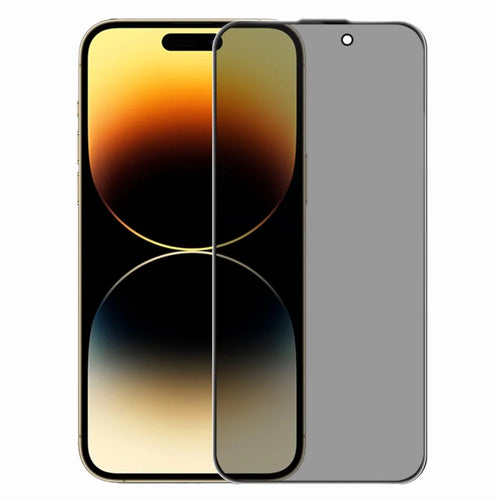 RURIHAI For iPhone 14 Pro Privacy Screen Protector AR Anti-Reflective High Aluminium-Silicon Glass Film - Black - 1