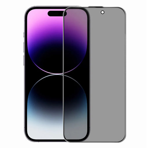 RURIHAI For iPhone 14 Pro Max Privacy Screen Protector AR Anti-Reflective High Aluminium-Silicon Glass Film - Black - 1