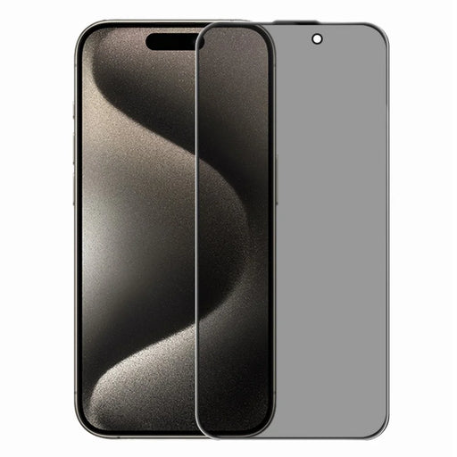 RURIHAI For iPhone 15 Pro Max Privacy Screen Protector AR Anti-Reflective High Aluminium-Silicon Glass Film - Black - 1