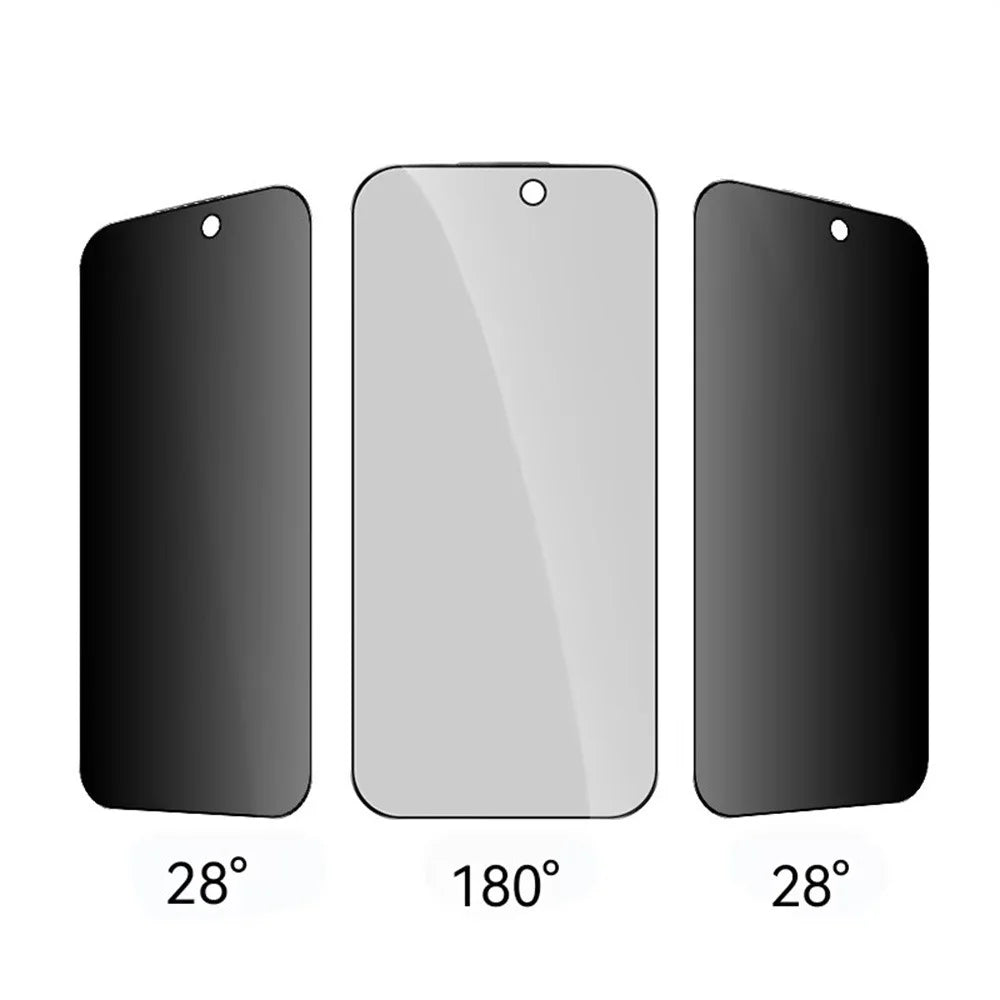 RURIHAI For iPhone 16 Pro Max Privacy Screen Protector AR Anti-Reflective High Aluminium-Silicon Glass Film - Black - 5