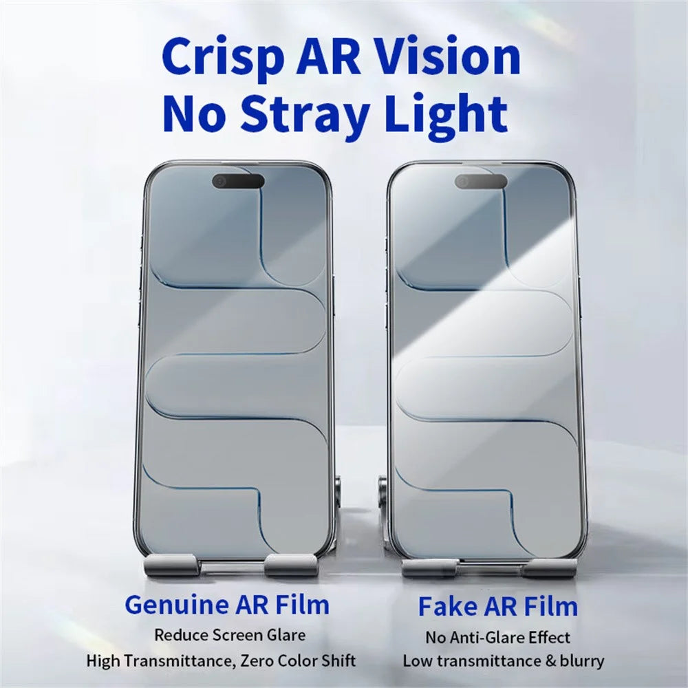 RURIHAI For iPhone Air Privacy Screen Protector AR Anti-Reflective High Aluminium-Silicon Glass Film - Black - 5