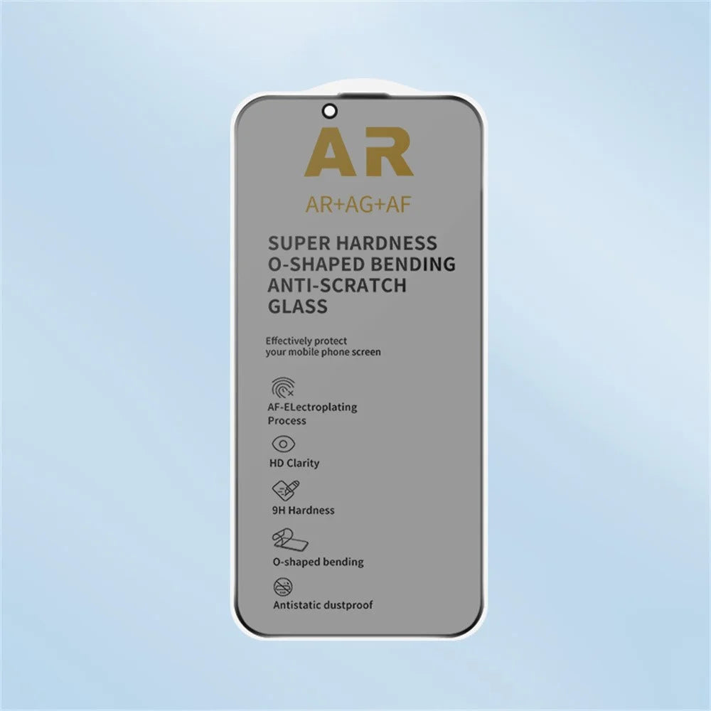 RURIHAI For iPhone Air Privacy Screen Protector AR Anti-Reflective High Aluminium-Silicon Glass Film - Black - 6
