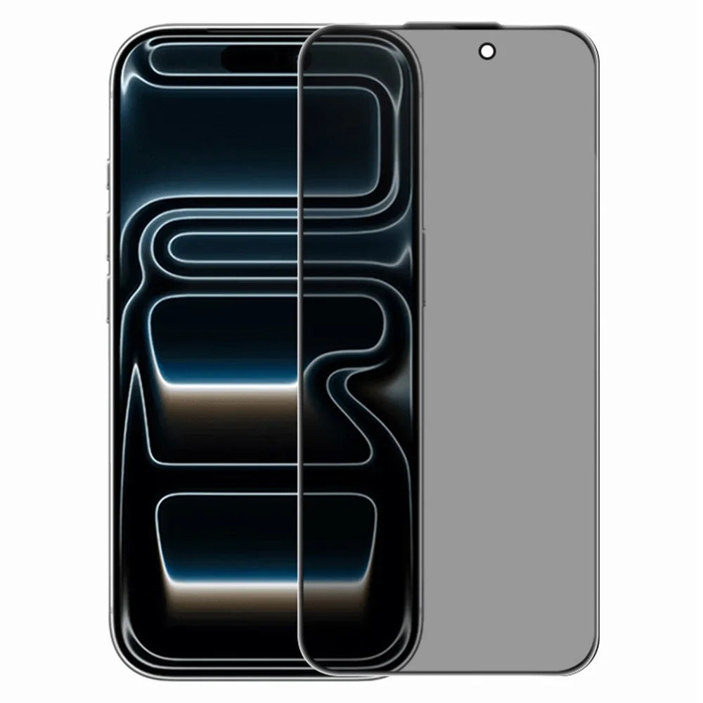 RURIHAI For iPhone 17 Pro Privacy Screen Protector AR Anti-Reflective High Aluminium-Silicon Glass Film - Black - 1
